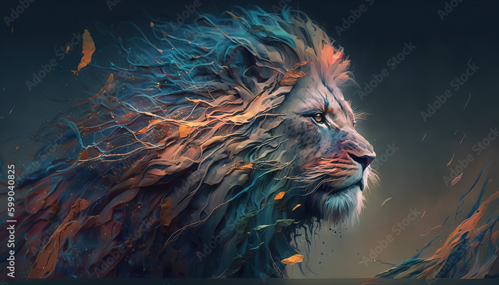 Lion animal abstract wallpaper. Soft background panthera in Pastel colors generative ai Lion animal abstract wallpaper. Soft background panthera in Pastel colors generative ai