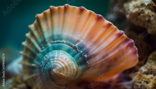 Colorful seashell collection showcases beauty in nature generated by AI