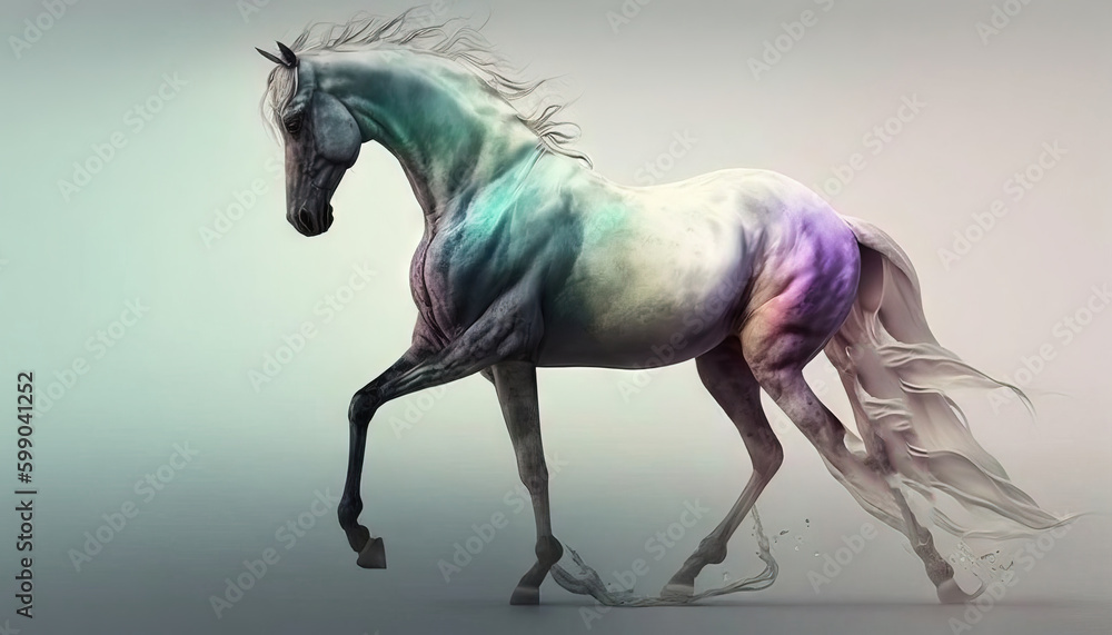Horse animal abstract wallpaper. Soft background stallion in Pastel colors generative ai Horse animal abstract wallpaper. Soft background stallion in Pastel colors generative ai
