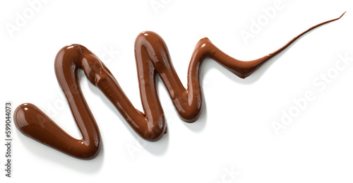 melted chocolate on white background
