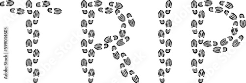 word "trip" in shape footprints