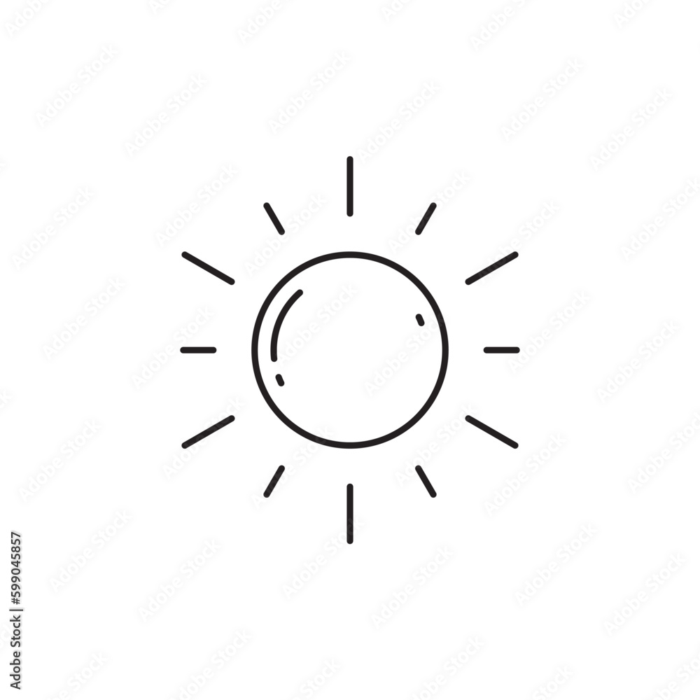 Sun icon. Sun line icon. Sunshine flat vector sign. Sunny symbol. Weather forecast sun outline sign design. Sunlight with ray pictogram. summer weather sun icon. UX UI icon Sun icon. Sun line icon. Sunshine flat vector sign. Sunny symbol. Weather forecast sun outline sign design. Sunlight with ray pictogram. summer weather sun icon. UX UI icon