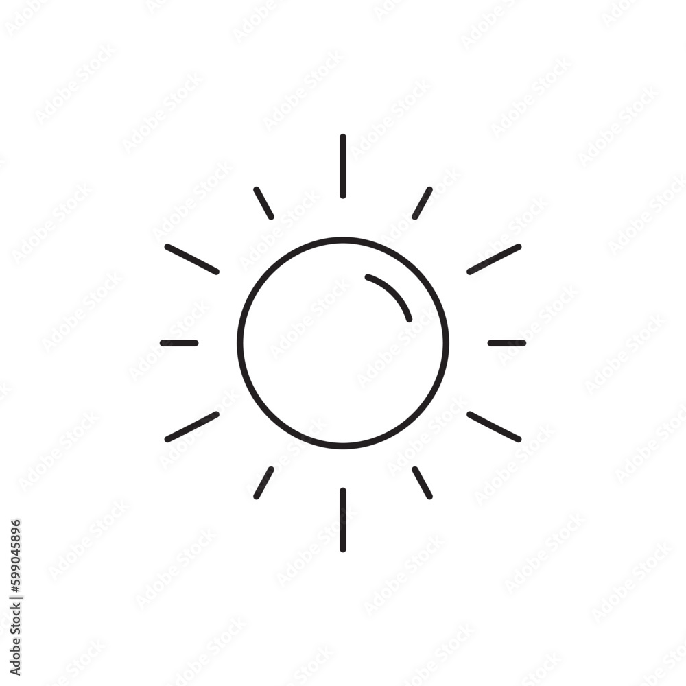 Sun icon. Sun line icon. Sunshine flat vector sign. Sunny symbol. Weather forecast sun outline sign design. Sunlight with ray pictogram. summer weather sun icon. UX UI icon Sun icon. Sun line icon. Sunshine flat vector sign. Sunny symbol. Weather forecast sun outline sign design. Sunlight with ray pictogram. summer weather sun icon. UX UI icon