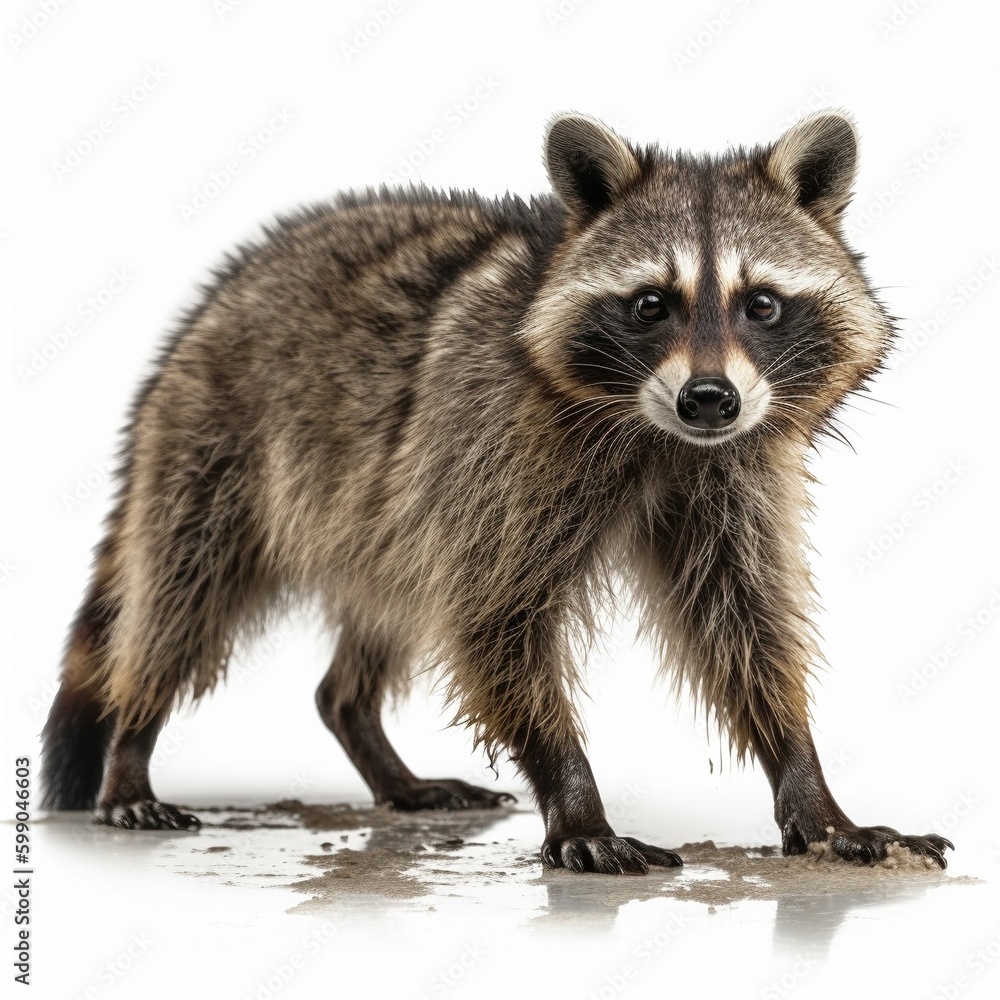 Raccoon isolated on white background (Generative AI) Raccoon isolated on white background (Generative AI)