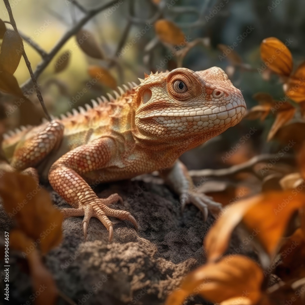 Lizard in natural habitat (generative AI) Lizard in natural habitat (generative AI)