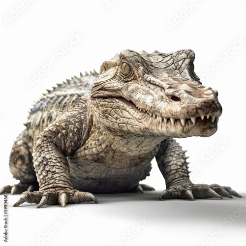 Crocodile isolated on white background  Generative AI 