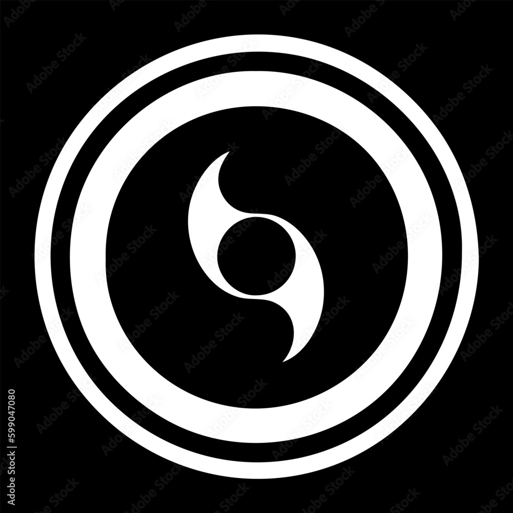 Yin and Yang icon. Vector illustration. White on the black. Yin and Yang icon. Vector illustration. White on the black.