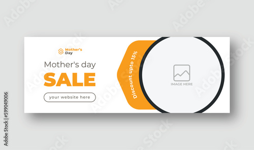 Happy Mother's Day Facebook Cover Web Banner suitable for Father's & Mother's Day