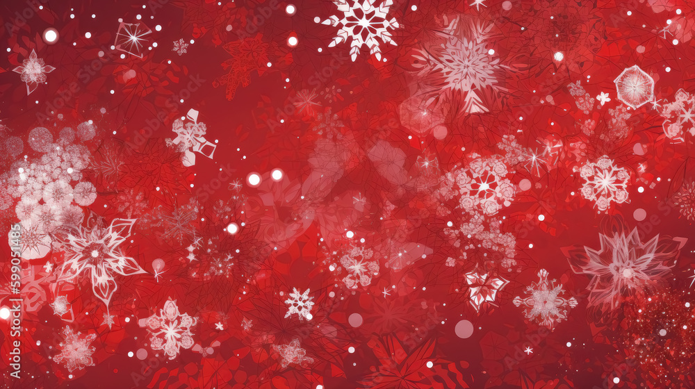 Red snowflakes background sample with christmas flakes, vibrant color. Generative Ai.
Red snowflakes background sample with christmas flakes, vibrant color. Generative Ai.