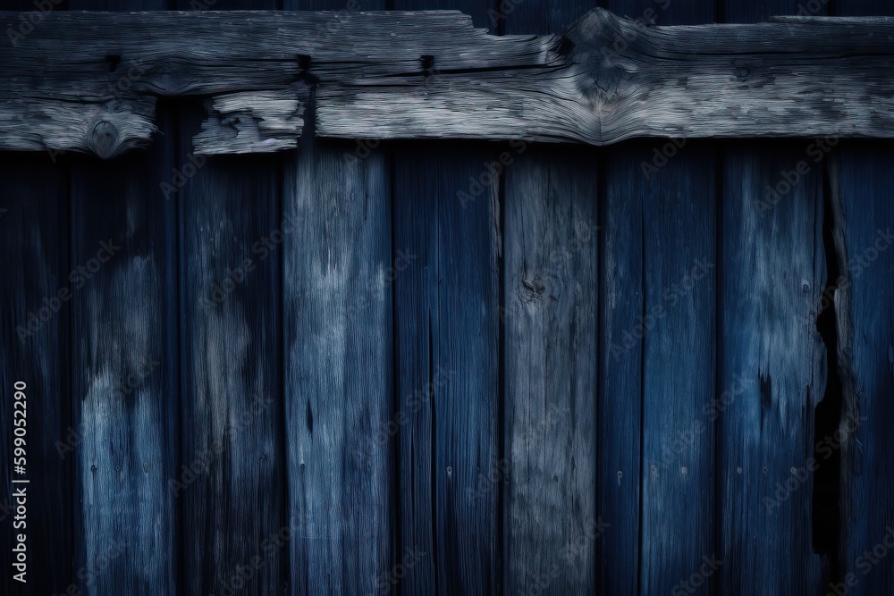 Vintage Blue Wooden Wall Texture. Generative AI.