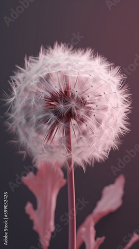 Dandelion AI Generate illustration: Pink pastel, rainbow, sparkle