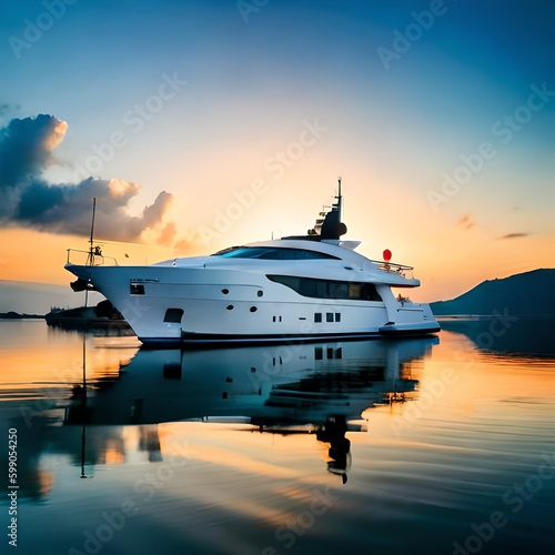 Luxus Yacht auf dem Meer © ArtVibeHive