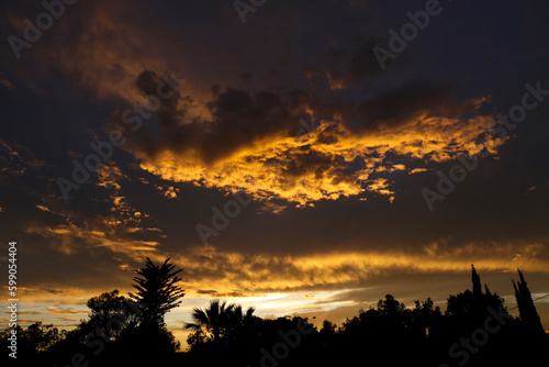 Spectacular sunset with clouds in Spain