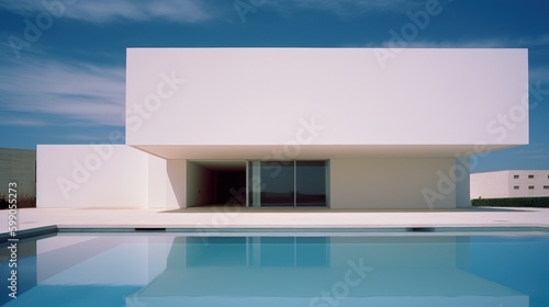 Modern villa. Illustration AI Generative.