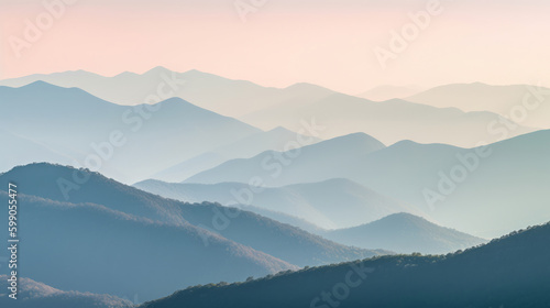 Mountain minimalist background. Illustration AI Generative. © ArtCookStudio