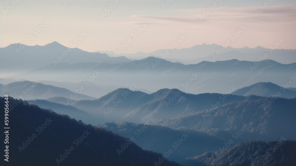 Mountain minimalist background. Illustration AI Generative.