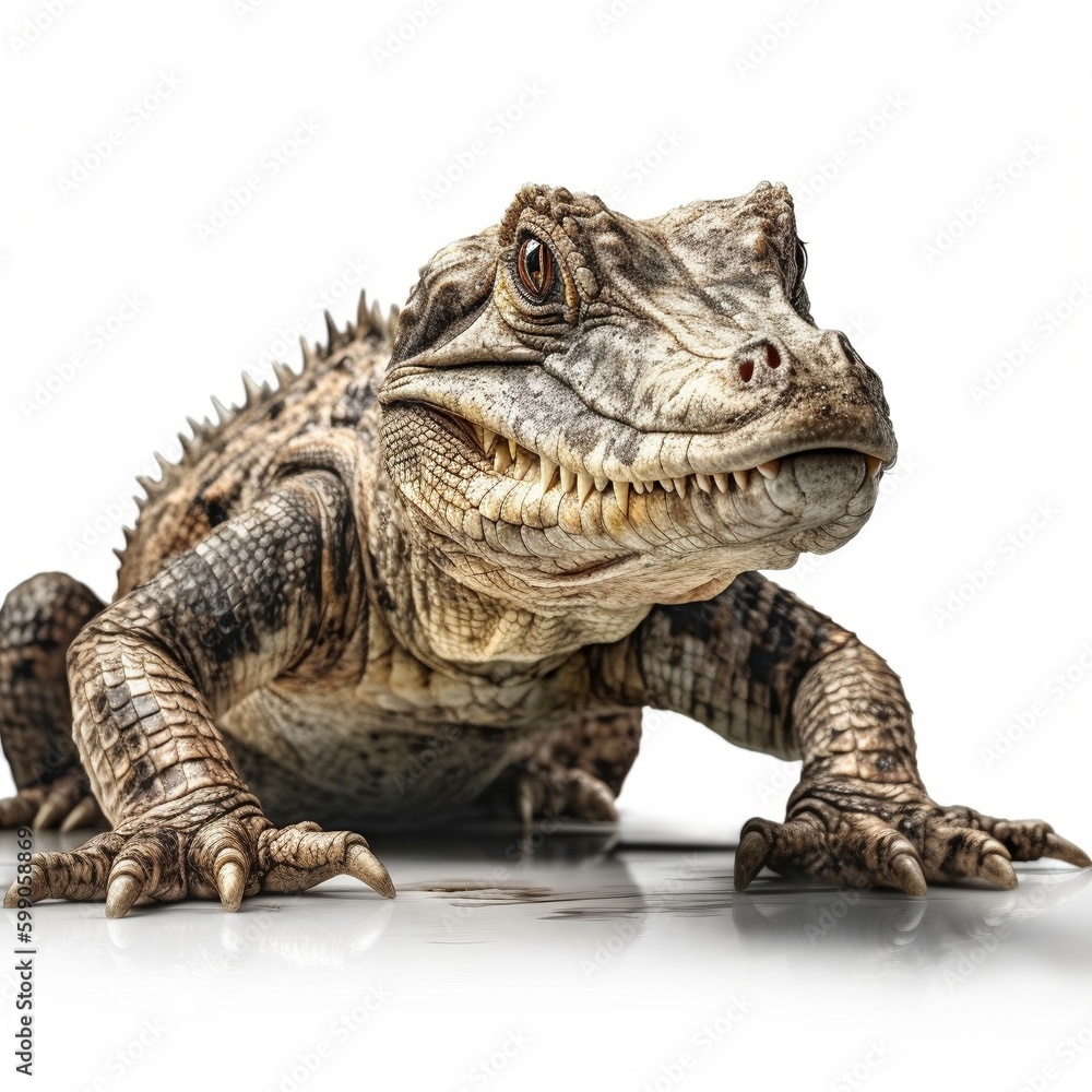 Naklejka premium Crocodile isolated on white background (Generative AI)