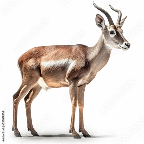 Antelope isolated on white background (Generative AI)
