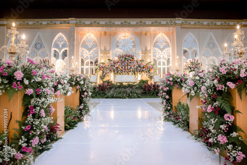 Indonesian Indoor wedding decoration from another customs and culture