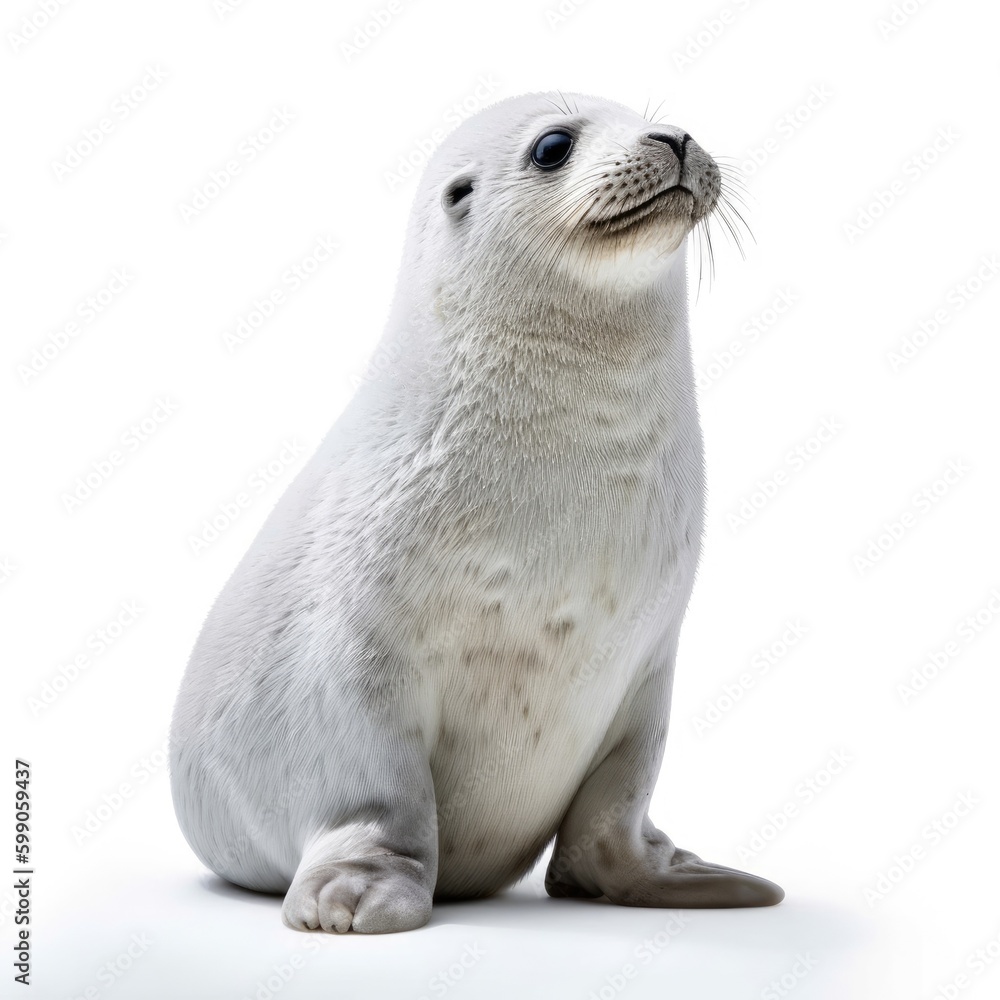 Naklejka premium Baby Seal isolated on white (generative AI)