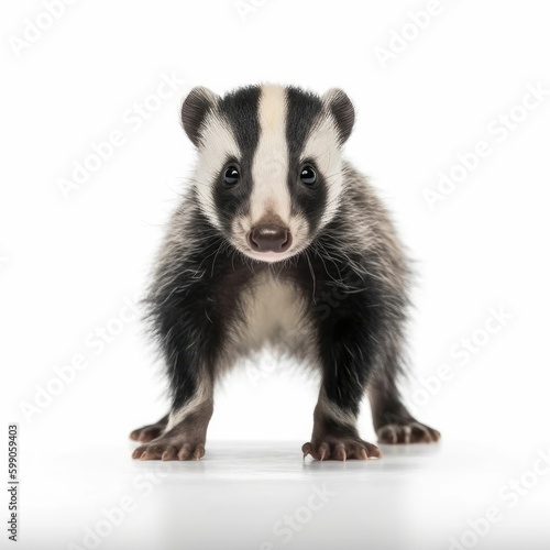 Baby Badger isolated on white (generative AI) © HandmadePictures