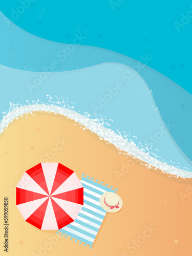 Summer holiday tropical beach background vector, summer season, holiday summer