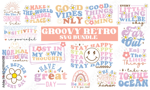 Groovy retro SVG Bundle.