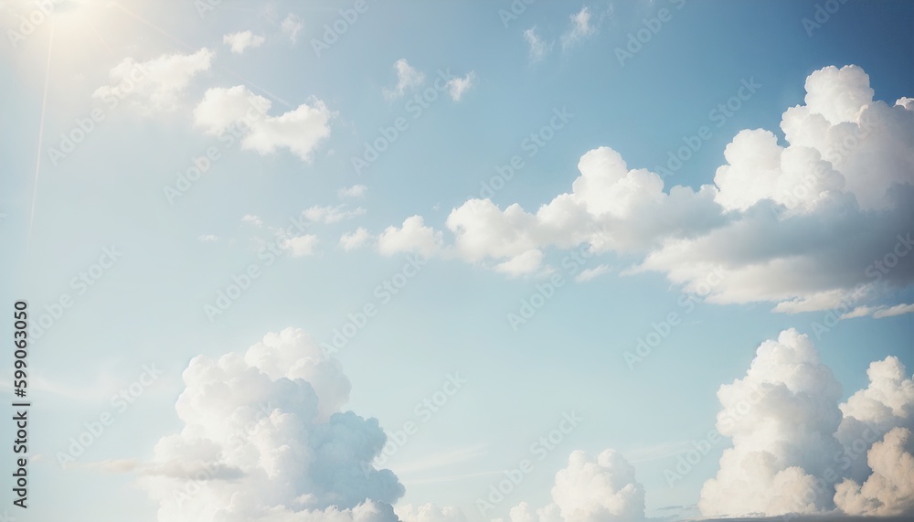 Blue sky and white fluffy clouds Blue sky and white fluffy clouds