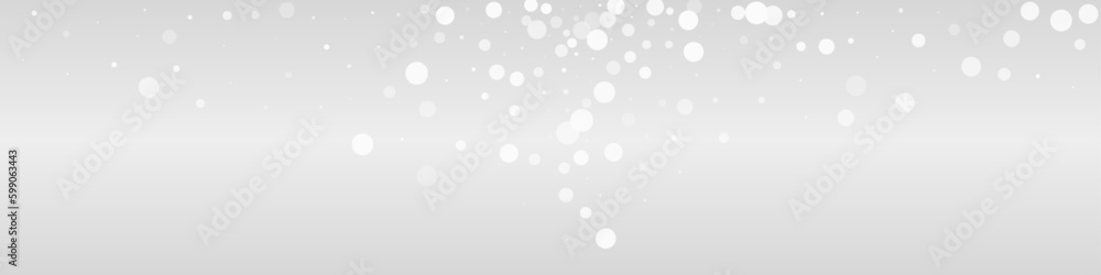 Obraz premium White Snowflake Vector Grey Panoramic Background.