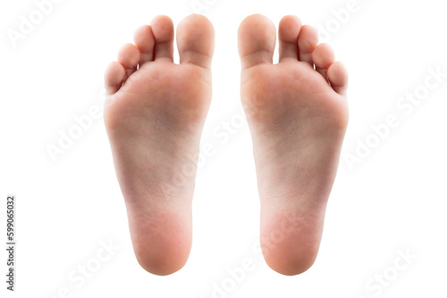 foot and heel on white background photo