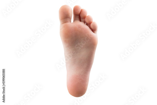 Baby foot isolated on white background.