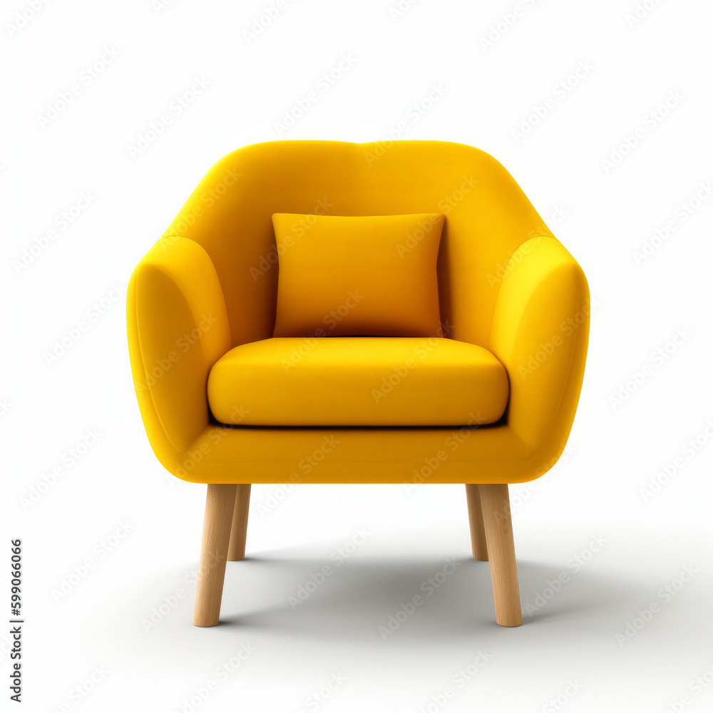 Modern armchair isolated. Illustration AI Generative.