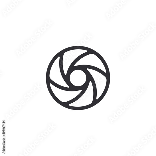 Diaphragm icon. Logo template. Camera shutter. Photography symbol. Photo icon. Camera sign. Camera lens. Photo icon. Observation sign. Spy sign. Diaphragm sign. Photo studio. Focusing pictogram