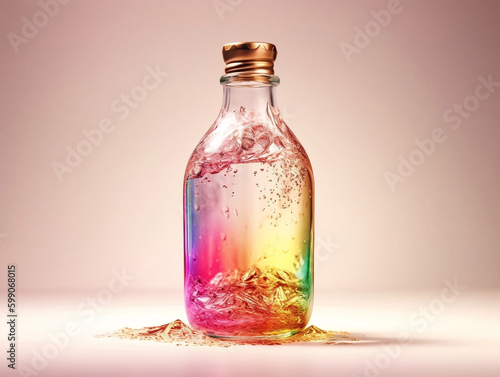 realistic, label, mockup, 3d, mock-up, template, illustration, liqueur, whiskey, clear, different, brandy, close-up, design, red, pink, collection, cocktail, beverage, clean, ai, genearted