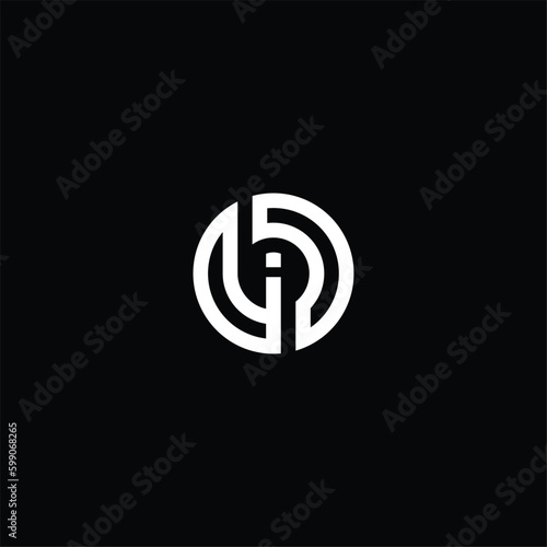 initial letter bi circle lowercase monogram logo