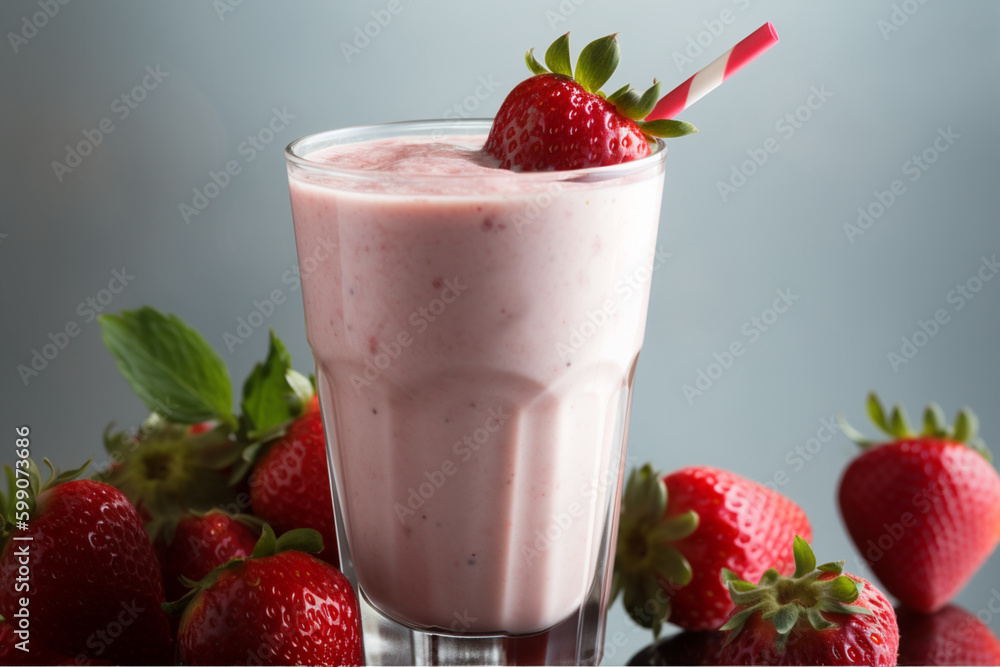 strawberry smoothie with strawberry strawberry smoothie with strawberry