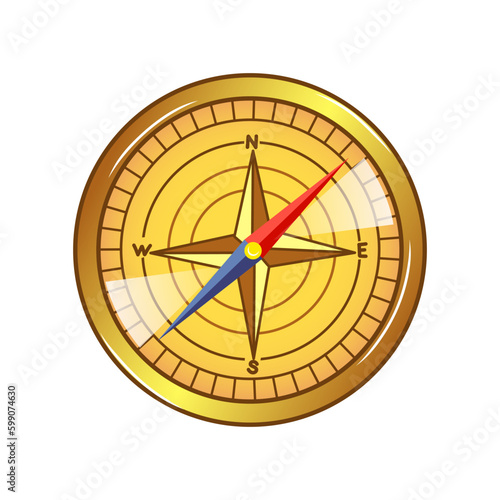 Compass vector illustration in cartoon style isolated on white background Generative AI