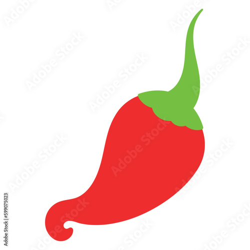 Isolated red chili ppeper icon Flat design Vector illustration