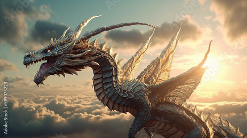 dragon in the sky .generative ai © S...