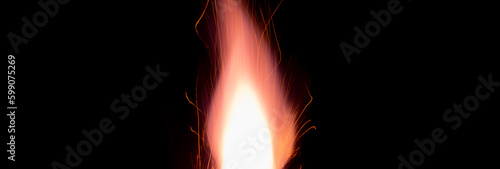 fire in dark. luminous lines of sparks. explosion black powder.