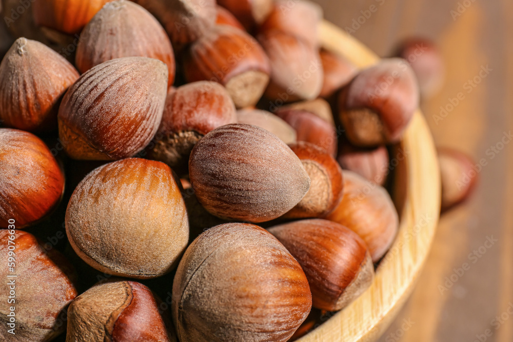 Shelled hazelnuts as background, closeup Shelled hazelnuts as background, closeup