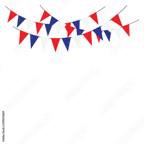 Red white and blue bunting vector on a white background