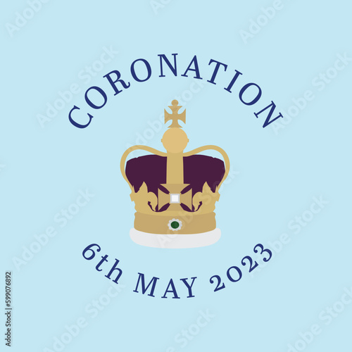 Coronation 6th May 2023 vector illustration on a light blue background