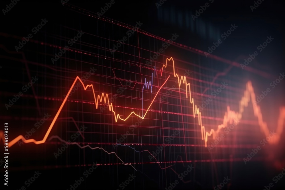 digital financial market graph concept, matrix environment ,red color line bar graph chart, generative ai digital financial market graph concept, matrix environment ,red color line bar graph chart, generative ai