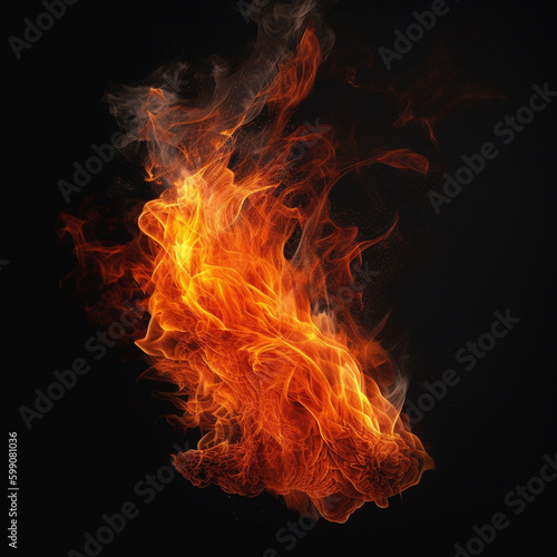 Burning fire flame generative AI