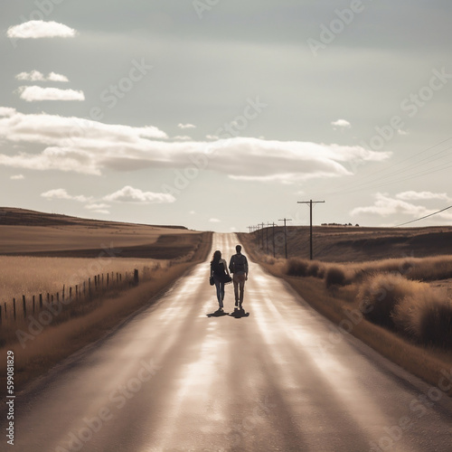 walking on the road © Glyn