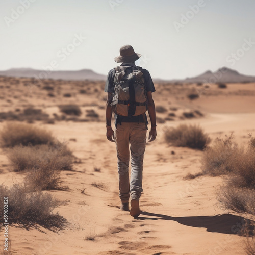 man in the desert