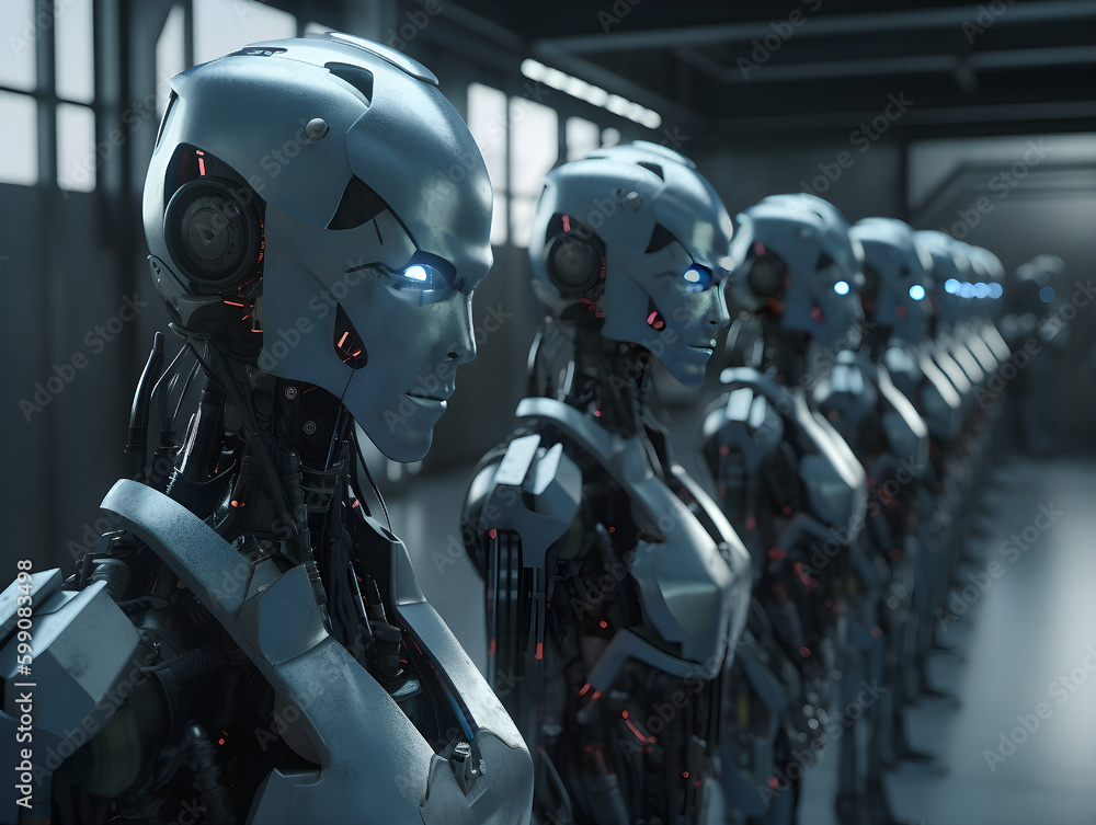 3D Render of a Robot Army 3D Render of a Robot Army