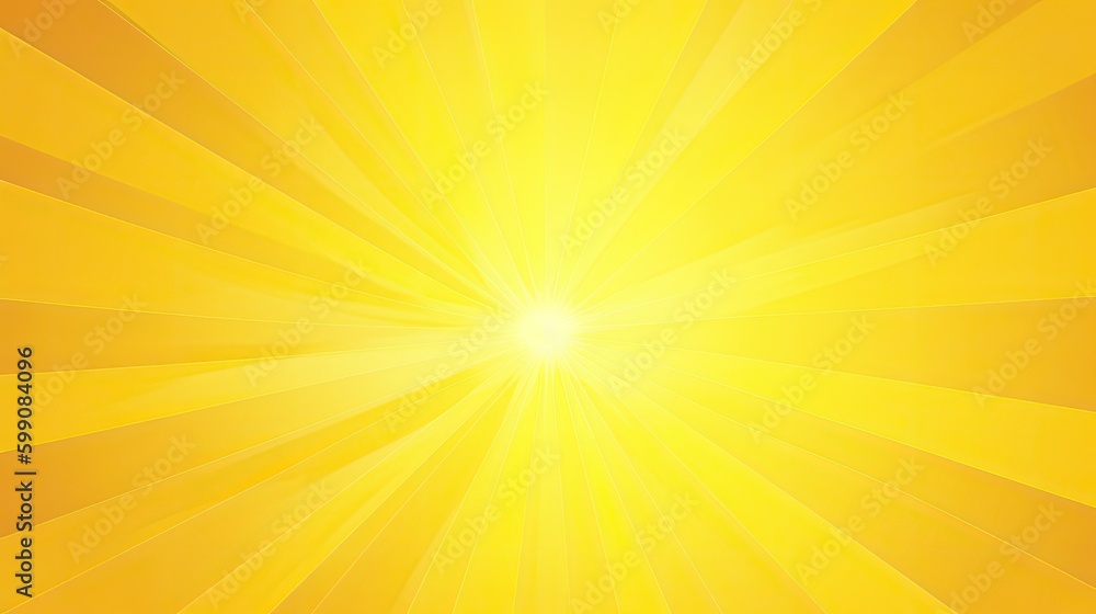 Bright sun rays of light against a yellow background. Generative AI Bright sun rays of light against a yellow background. Generative AI