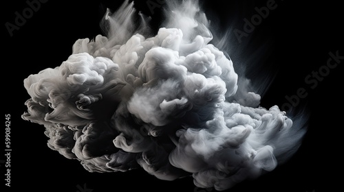Smoke on a dark background. Generative AI 